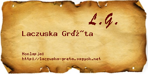 Laczuska Gréta névjegykártya